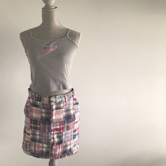 Madras Patchwork Plaid Skirt - Picture 2 of 4